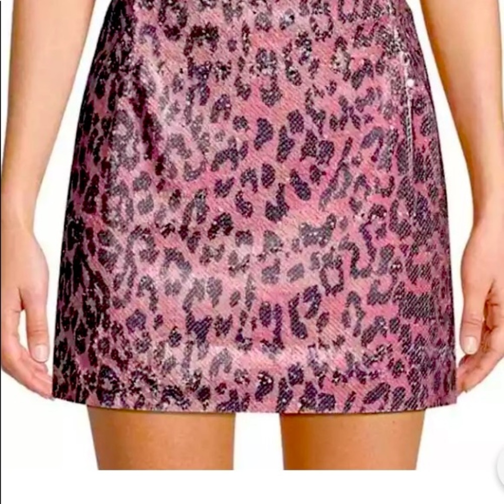 Free people Pink Cheetah Mini Skirt